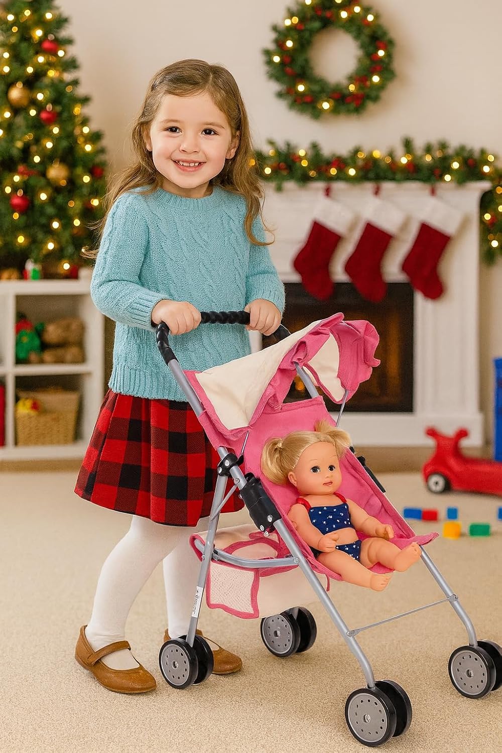 fash n kolor my first doll stroller with on a desk or shelf