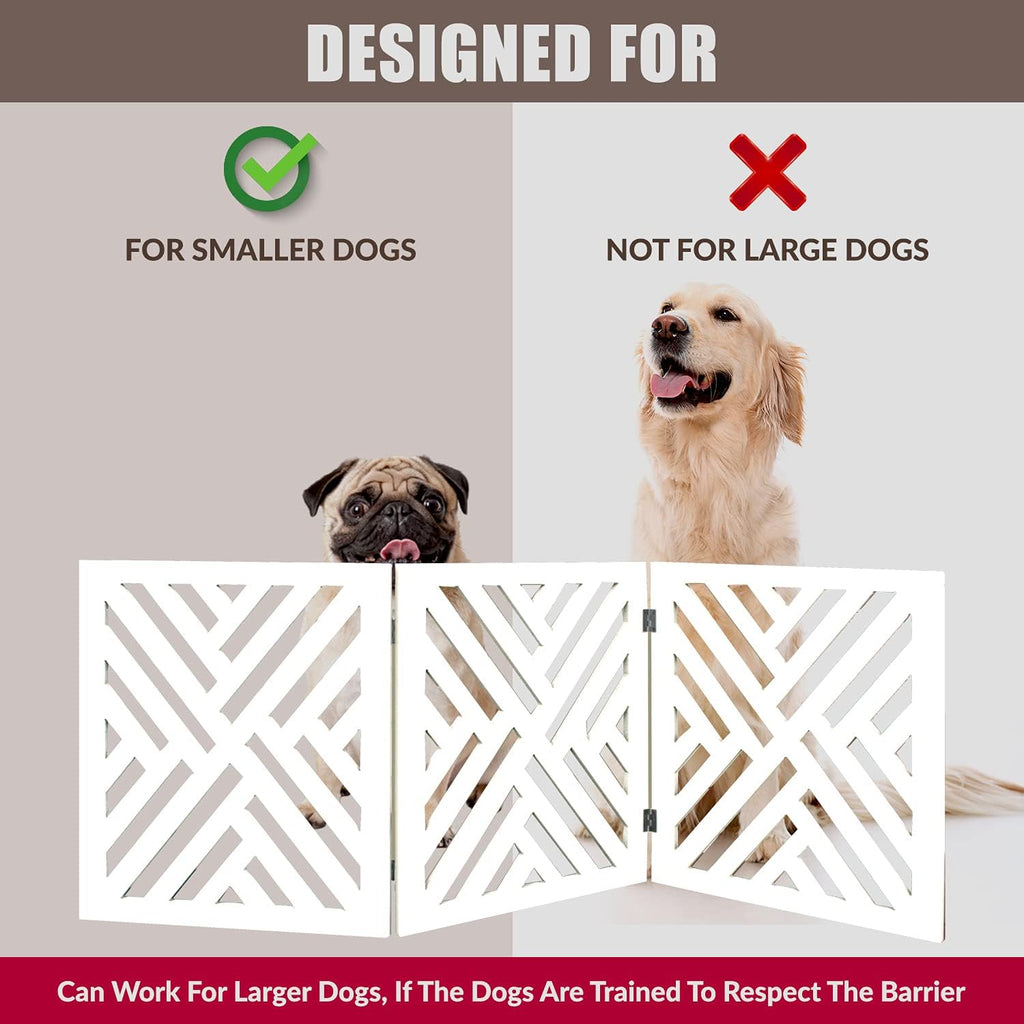 freestanding dog gate expandable decorative wooden fence for, close-up detail