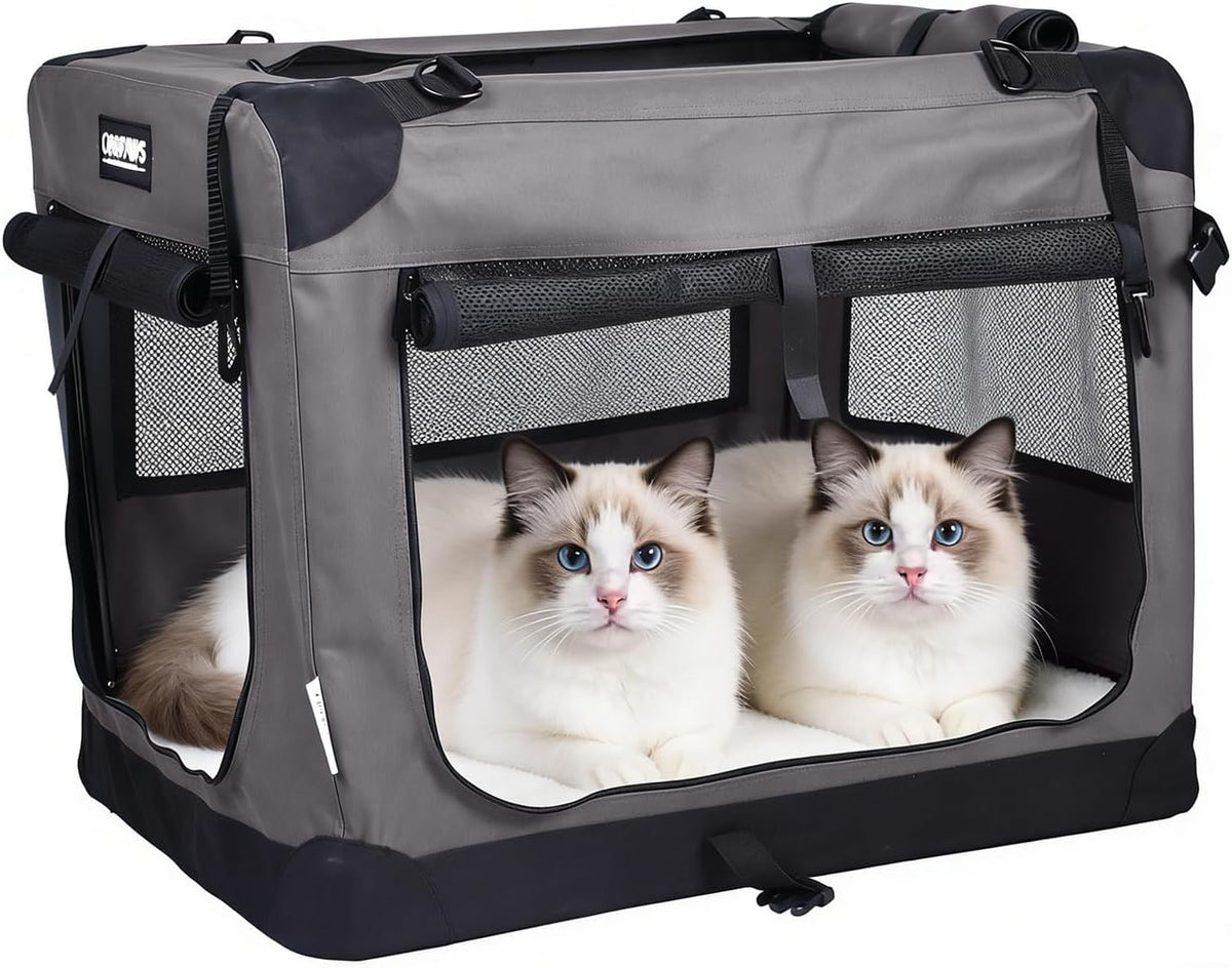 jespet 3 door soft dog crates kennel, collapsible, main product view