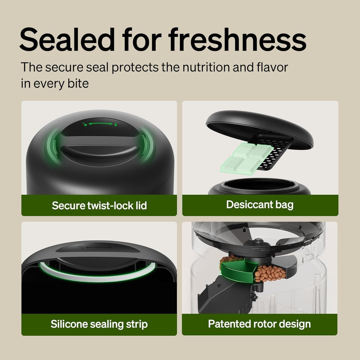 petlibro automatic cat feeder, cat food dispenser battery-operated, side view