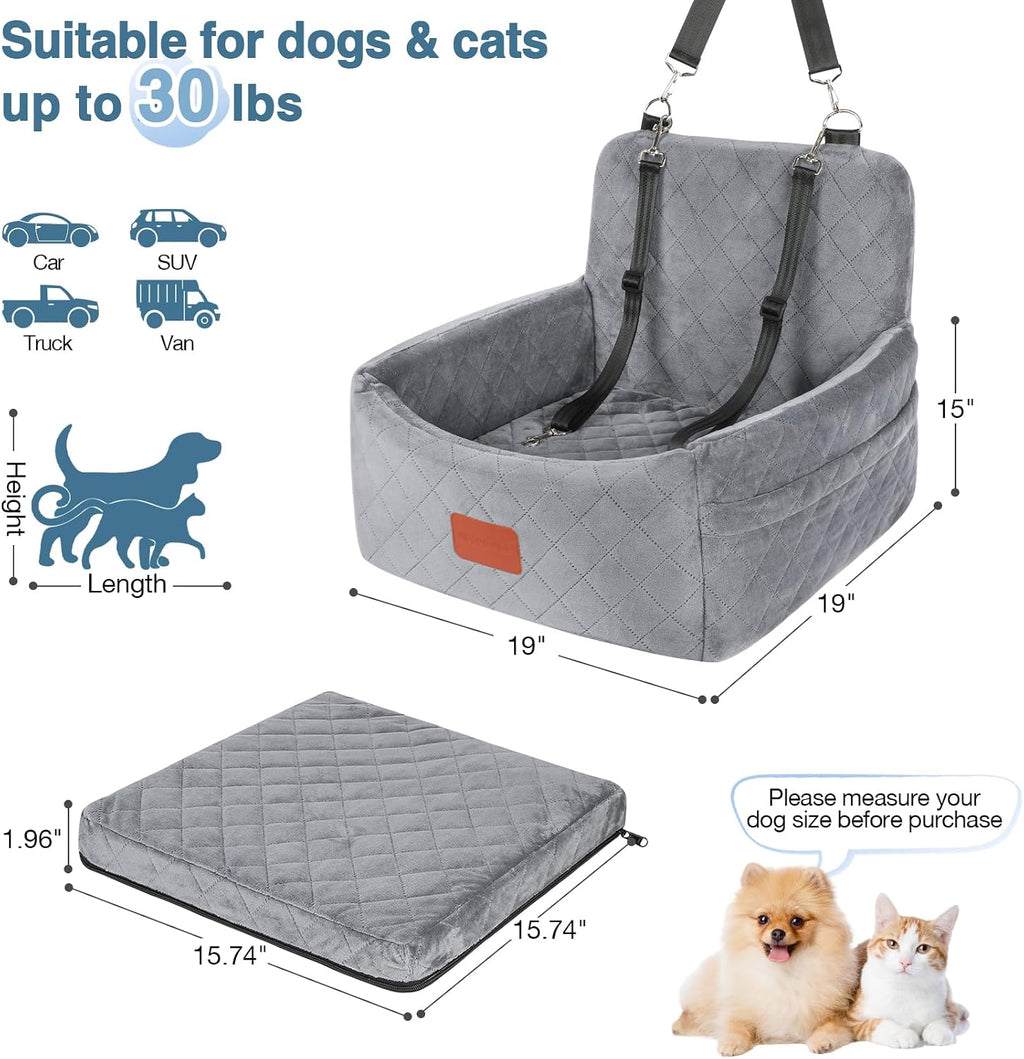 wooaidagg dog car seat for small dogs under, close-up detail
