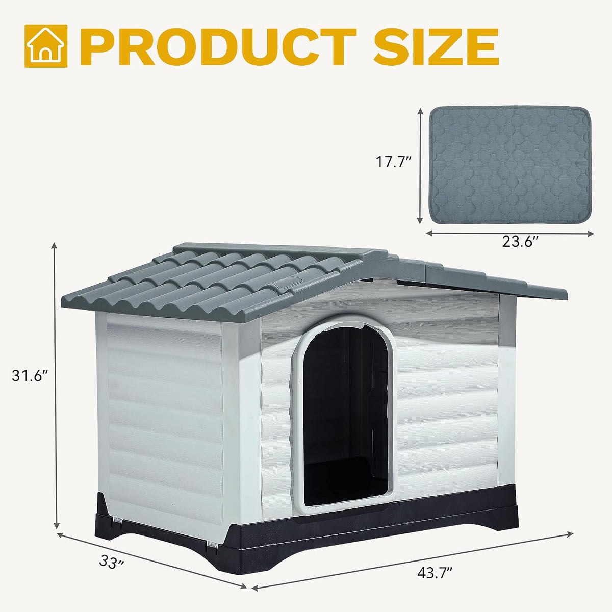 dwvo 2-door large dog house with elevated base on a desk or shelf