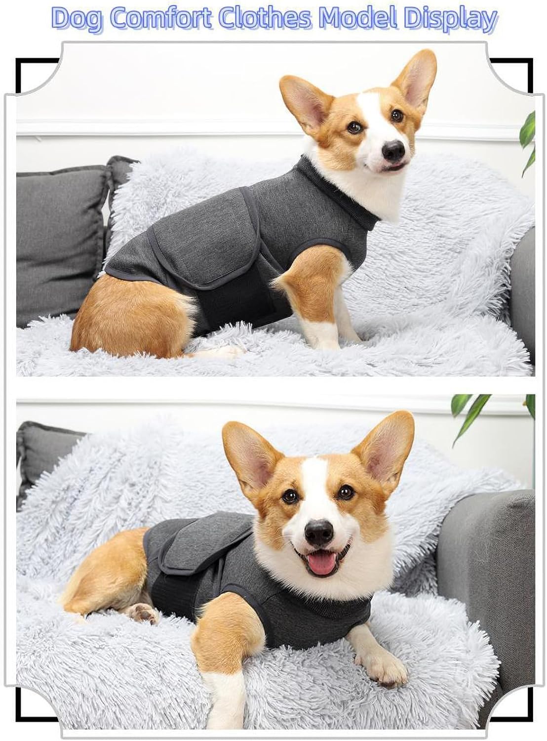 dog anxiety calming thunder vest, side view