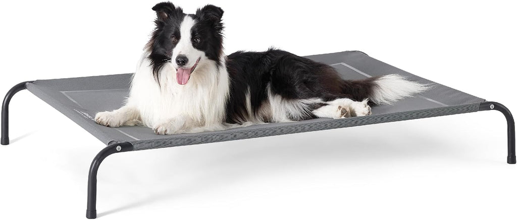 bedsure outdoor elevated cooling dog bed large sized, front angle view
