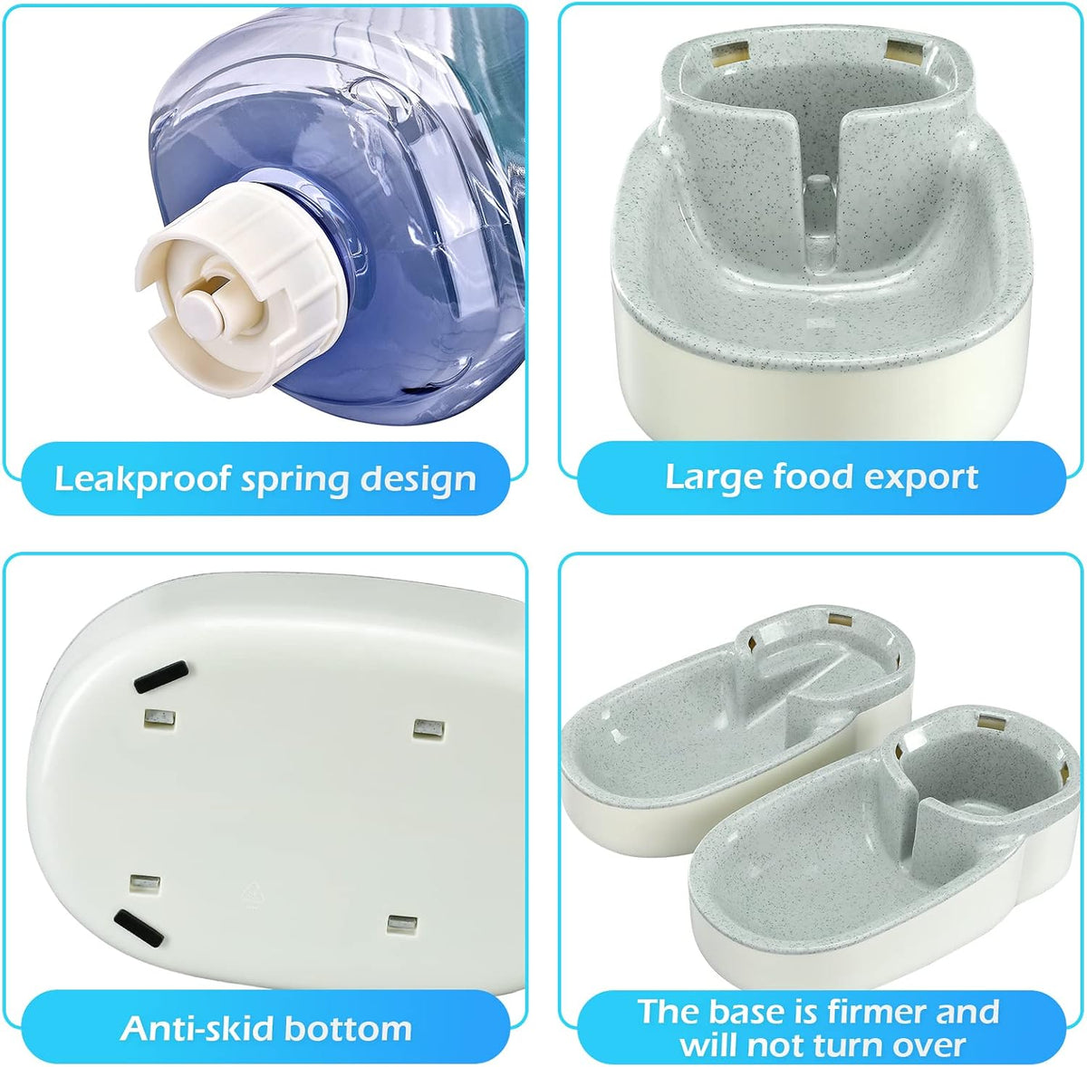 automatic dog cat feeder and water dispenser gravity showing dimensions