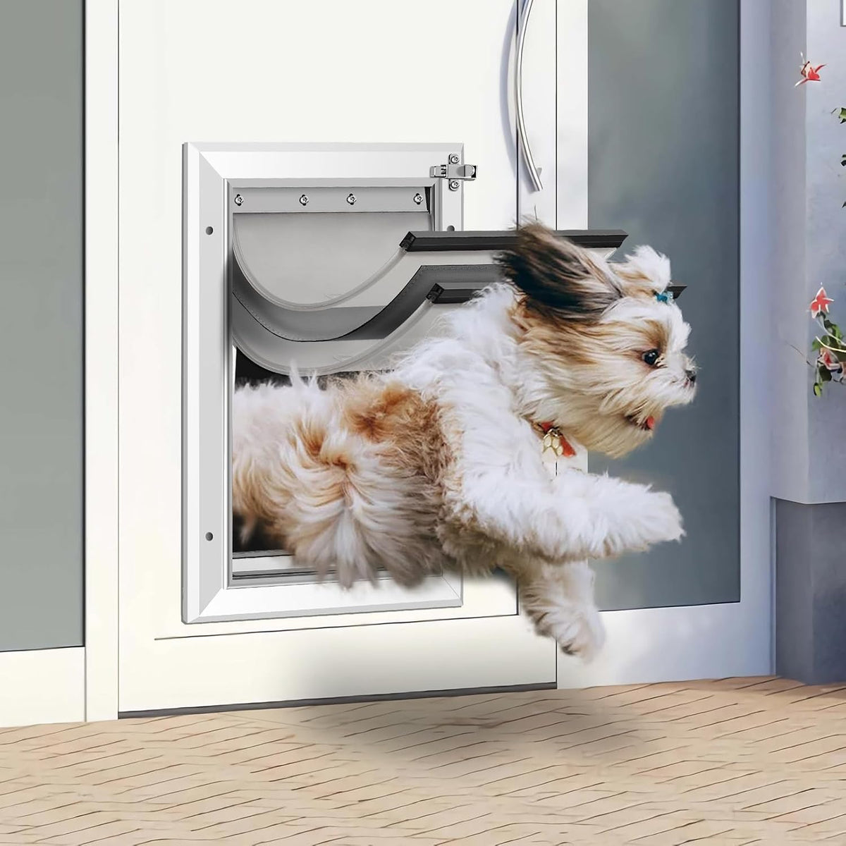 [petoasis] 3-flaps heavy-duty dog door, rust proof aluminum, package contents
