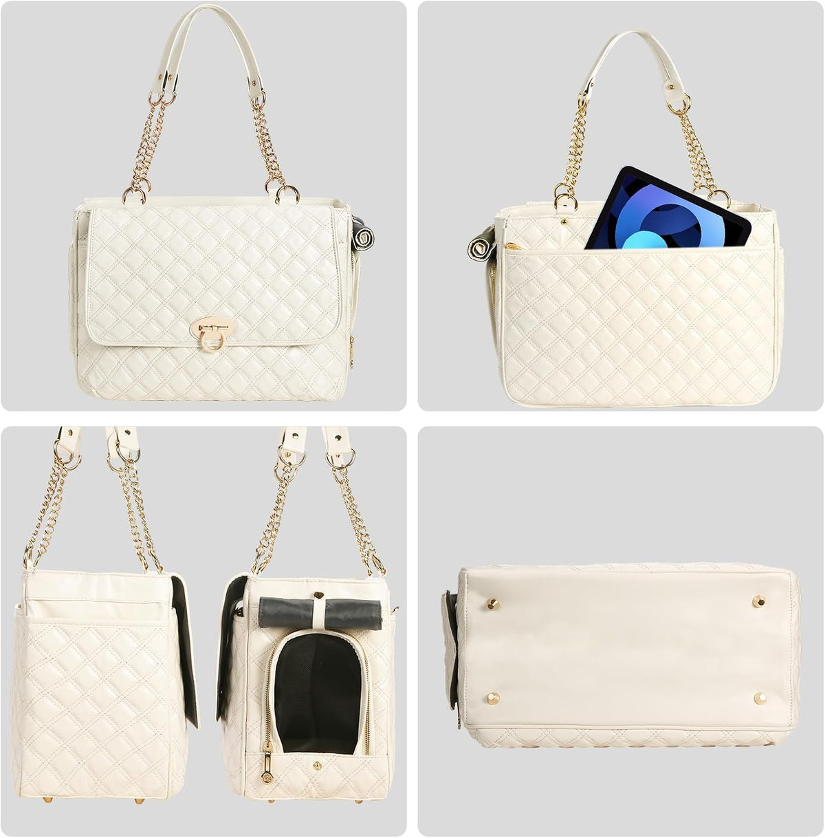 fashion dog purse for small dogs with 2, side view