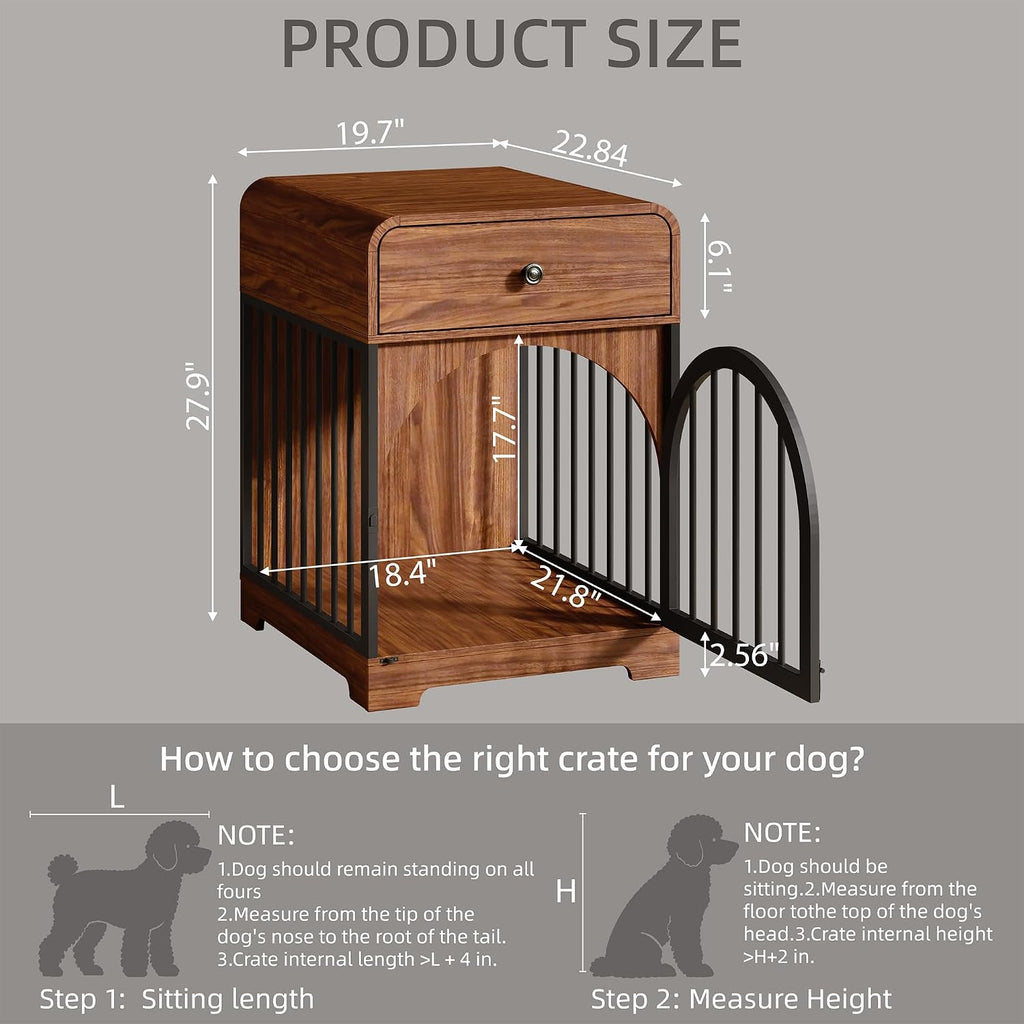dog crate furniture, kennel indoor for small breed shown in use