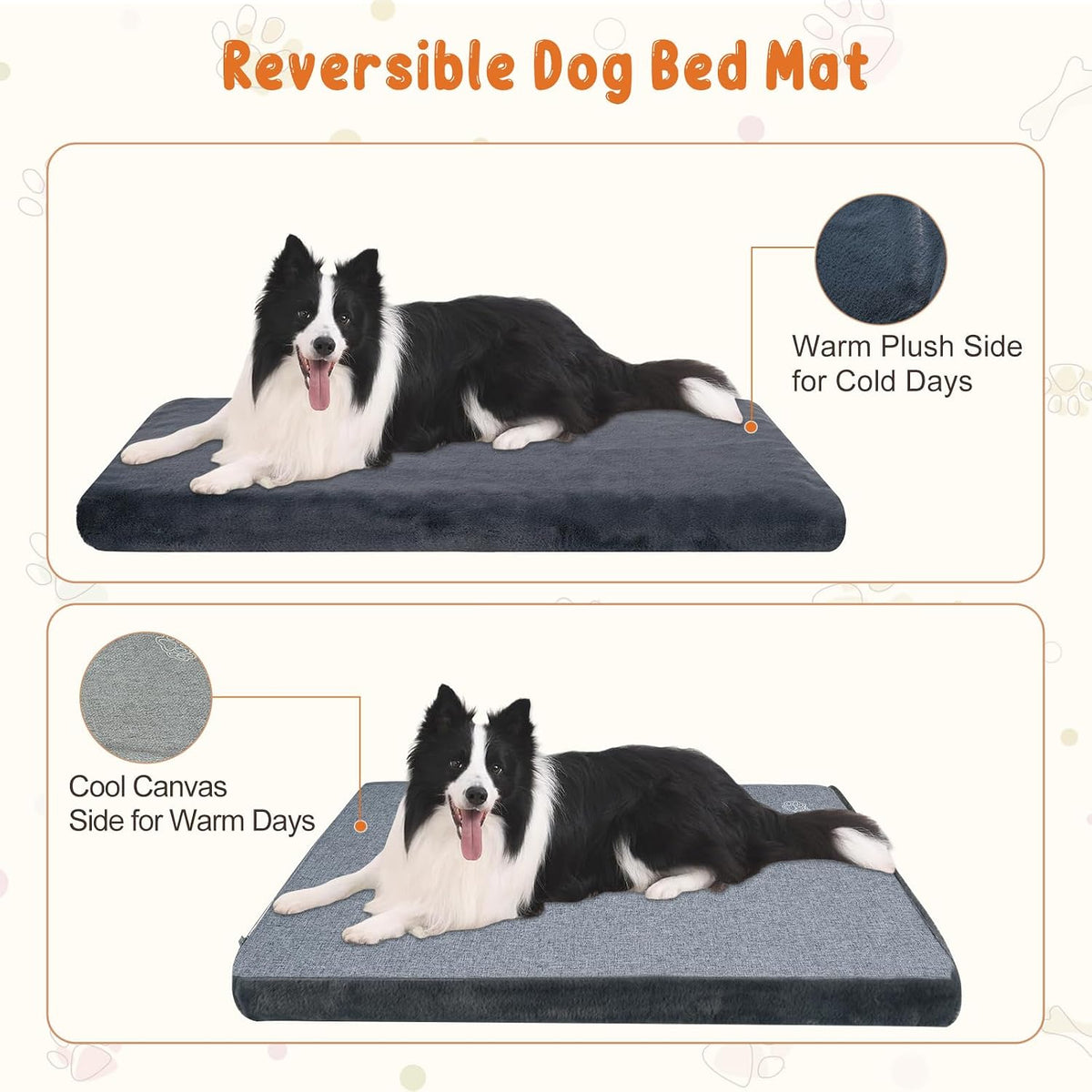 empsign dog bed mat crate pad mattress, ultra, side view
