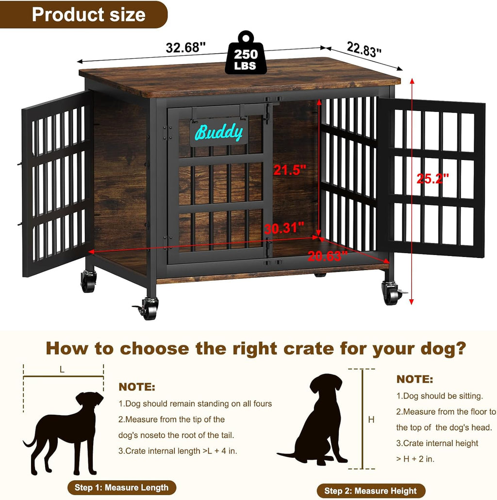 easycom 32 in heavy duty dog crate furniture on a desk or shelf