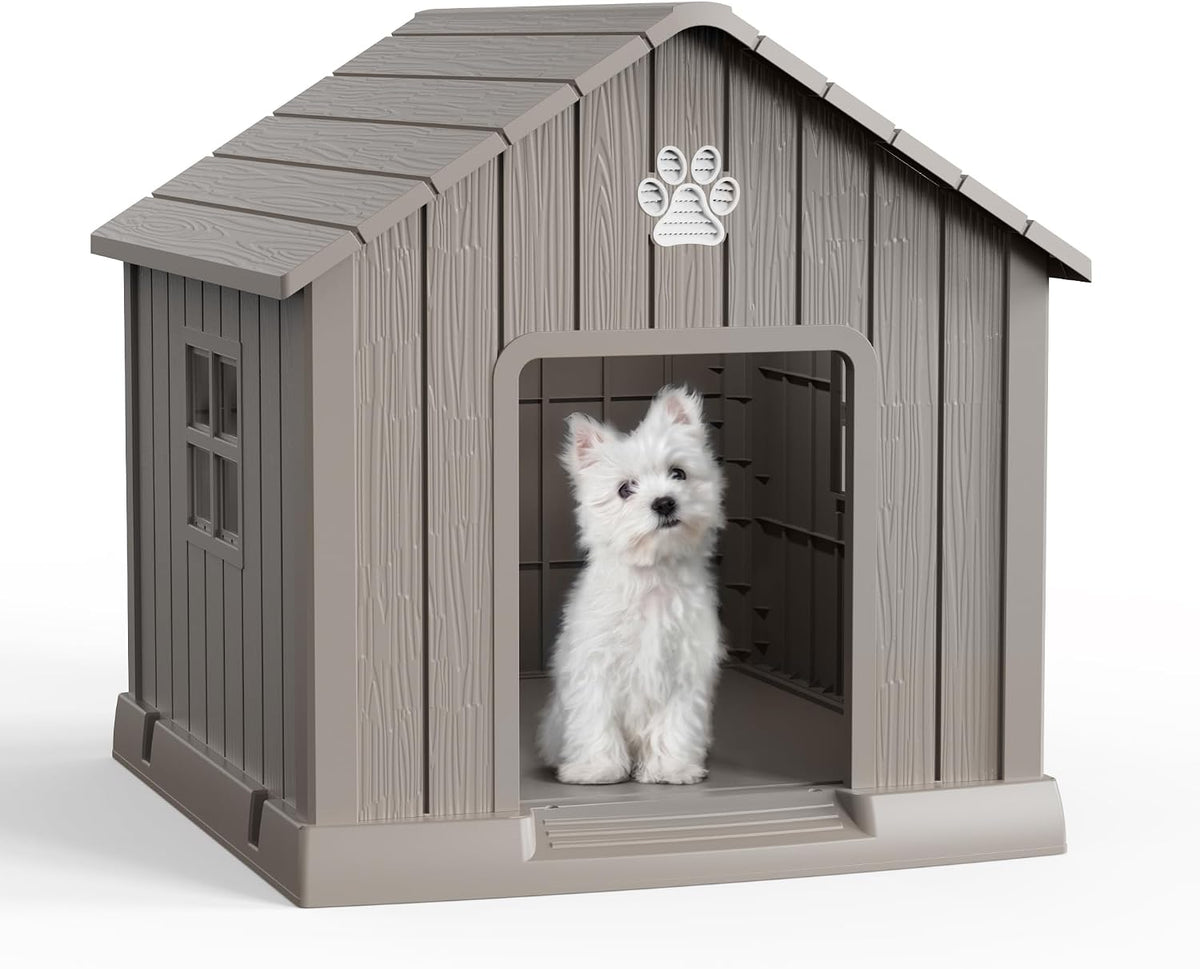 vixzen dog house outdoor, 31 inches weatherproof resin, main product view