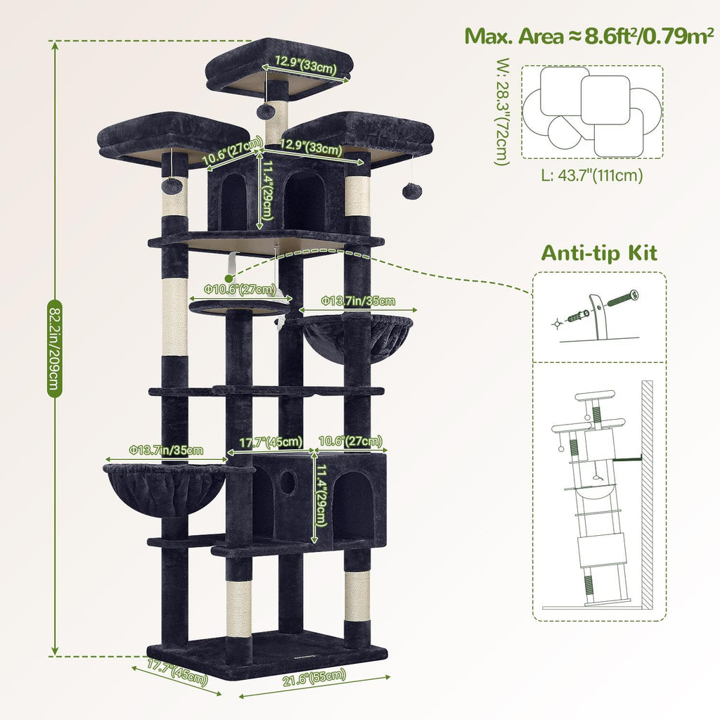 globlazer cat tree tower for multiple adult cats on a desk or shelf