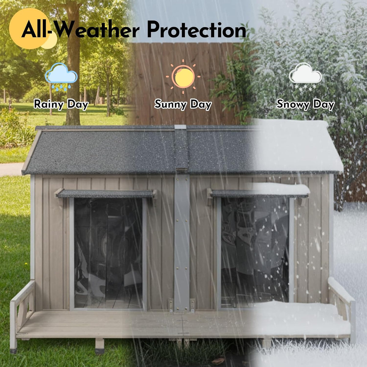 59''l extra large dog house with 2 doors, view 9