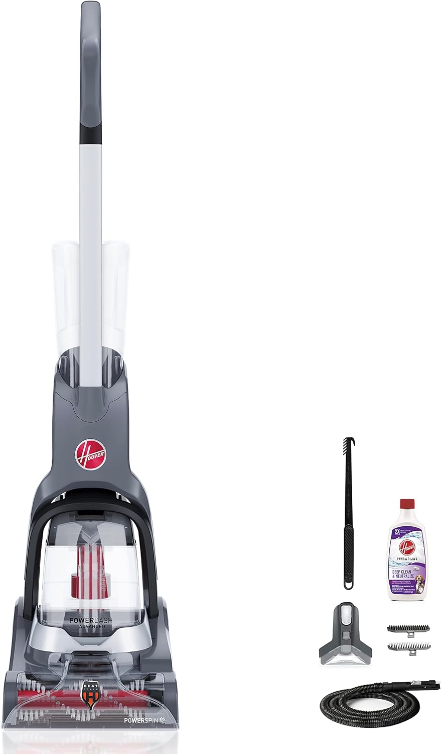 hoover powerdash pet advanced compact carpet cleaner machine shown in use