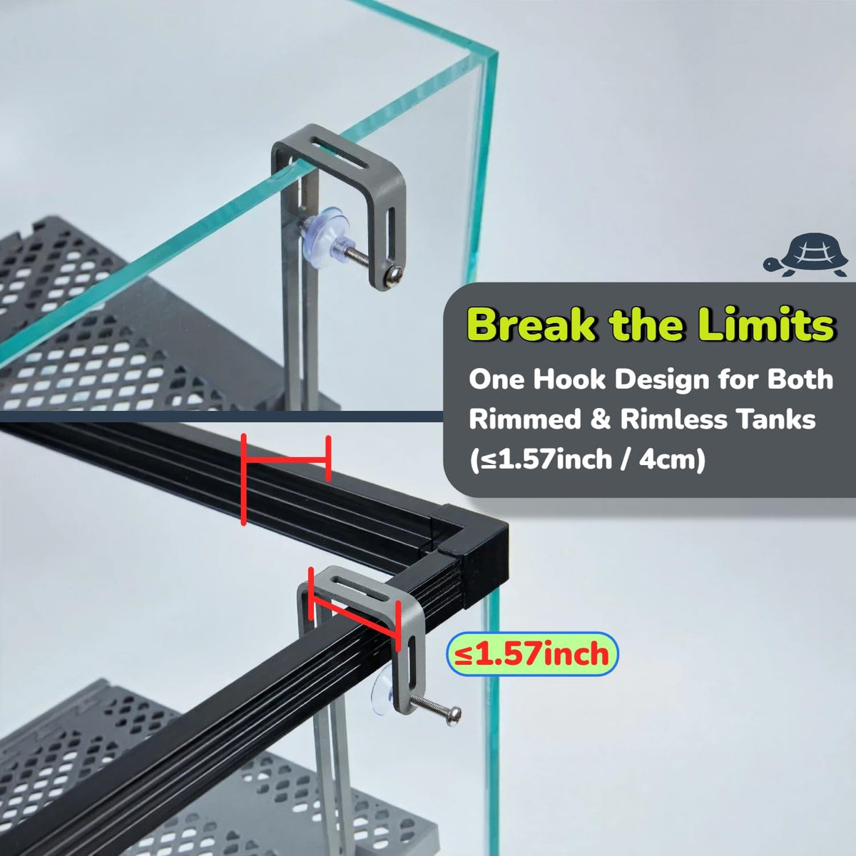 solidform hanging turtle basking platform with built-in food, package contents
