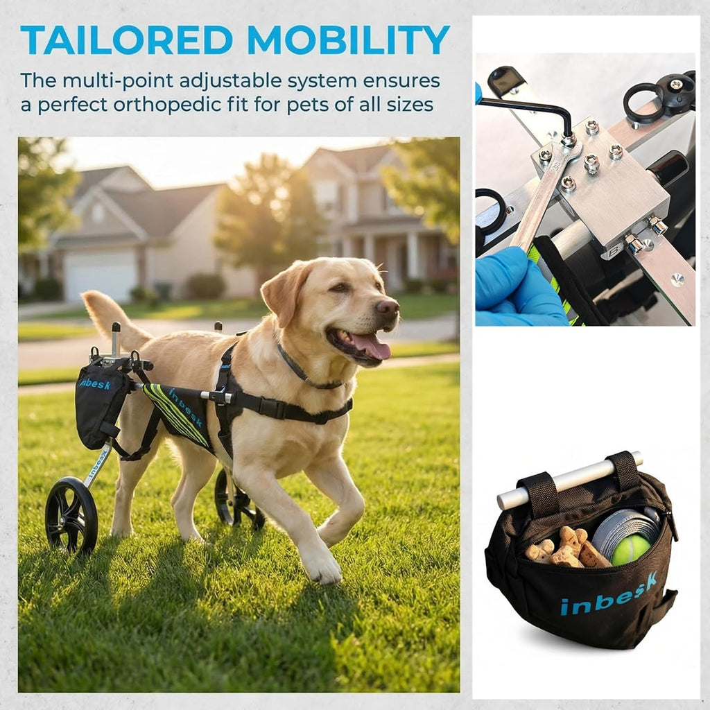 dog wheelchair for back legs, lightweight aluminum adjustable, close-up detail