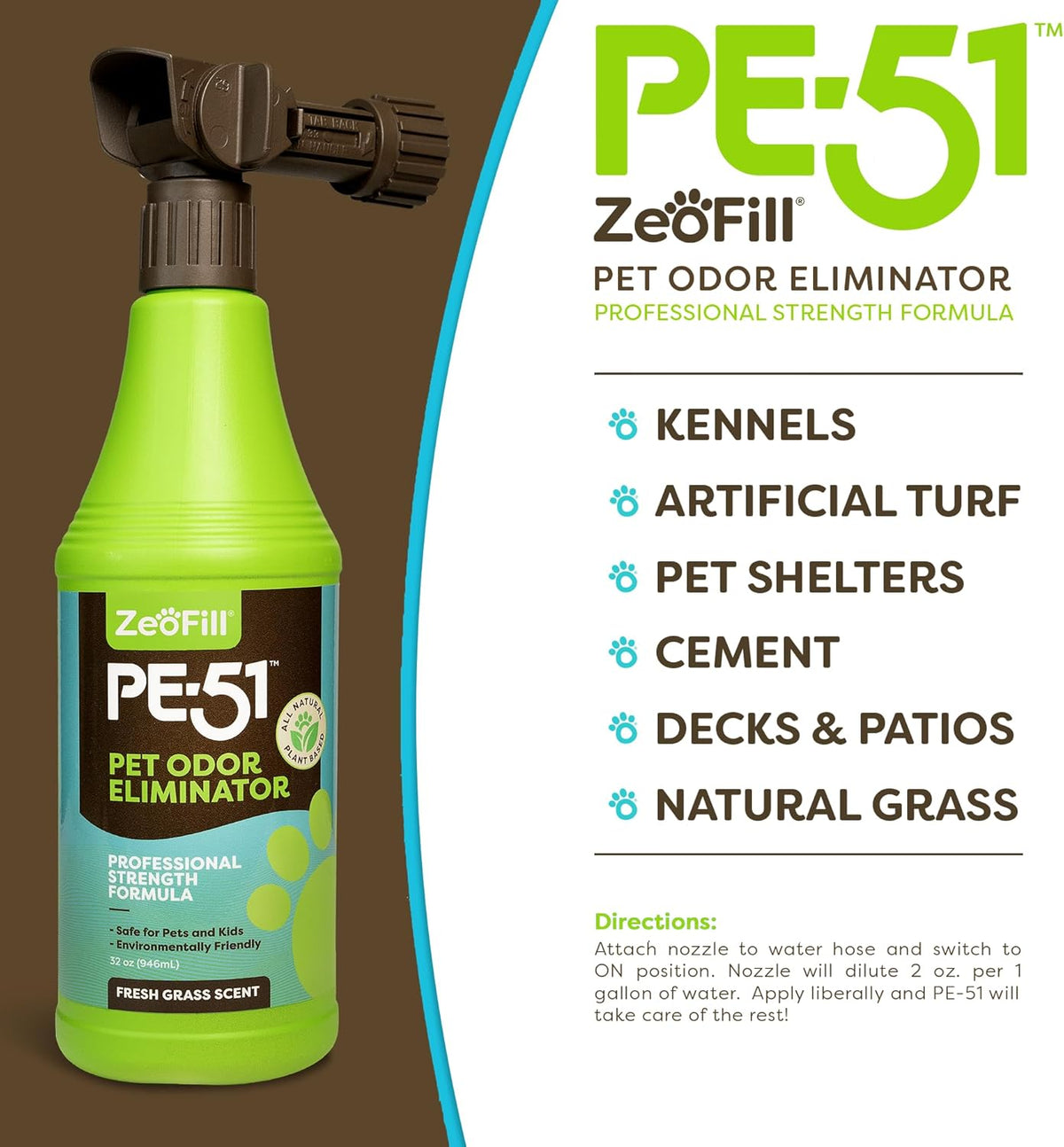 zeofill® artificial turf cleaner & pet odor eliminator, close-up detail