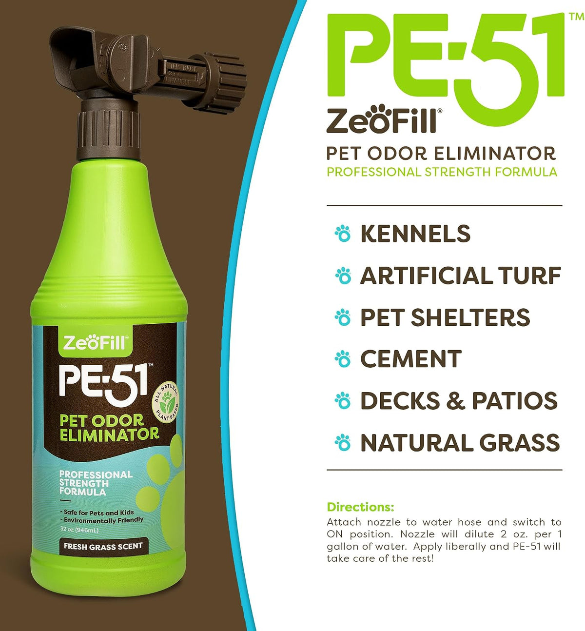 zeofill pe-51 outdoor odor eliminator | turf cleaner, close-up detail