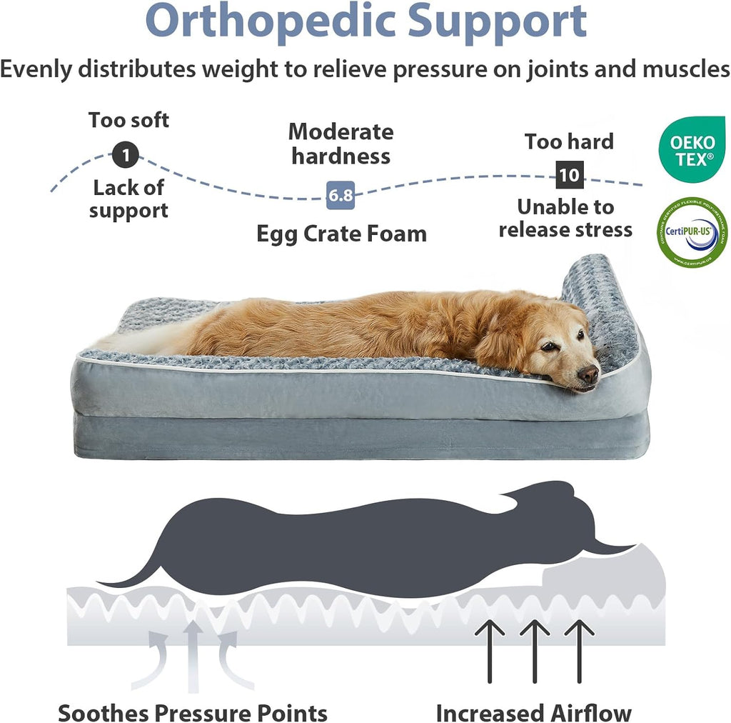 bfpethome orthopedic washable dog bed, sleeping couch for, close-up detail