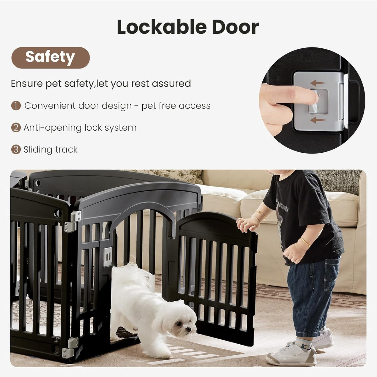 dog playpen 4-panel, 24in puppy playpen, stable dog shown in use