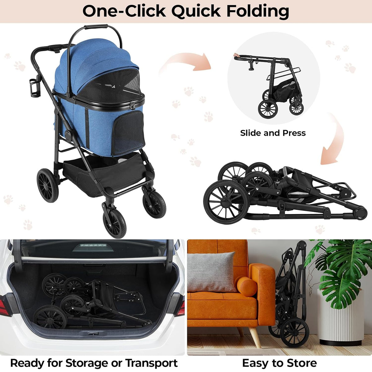 mamizo pet stroller for medium dogs up to, front angle view