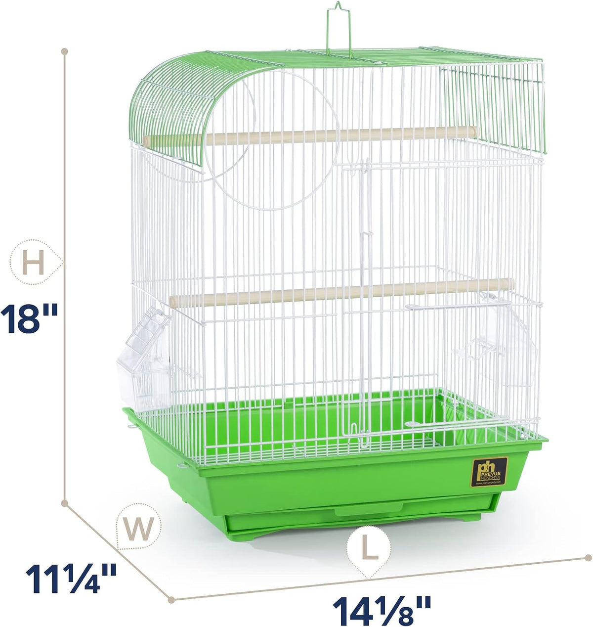 prevue pet products south beach flat top bird showing dimensions