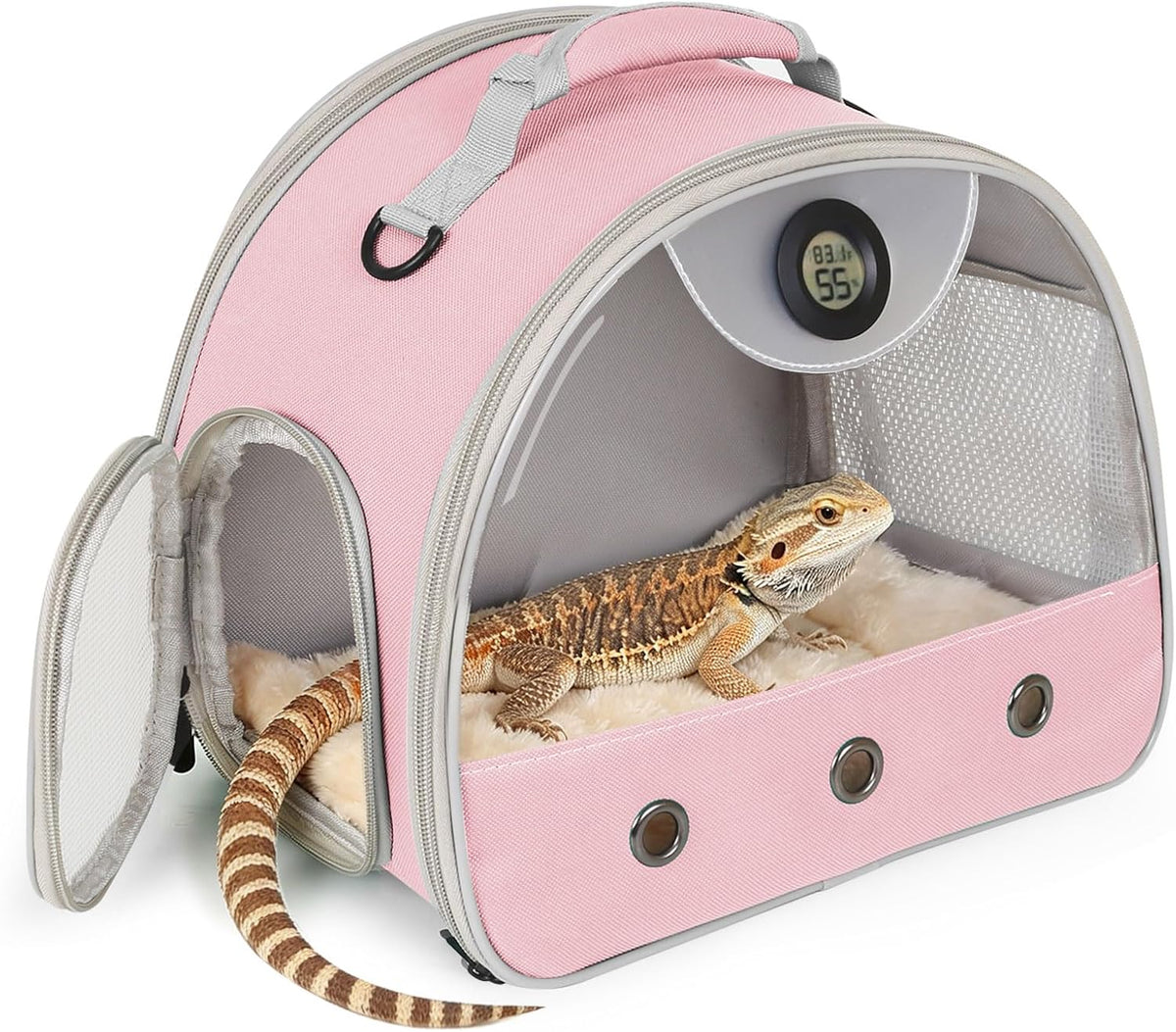 bearded dragon carrier, reptile travel bag with built-in, main product view