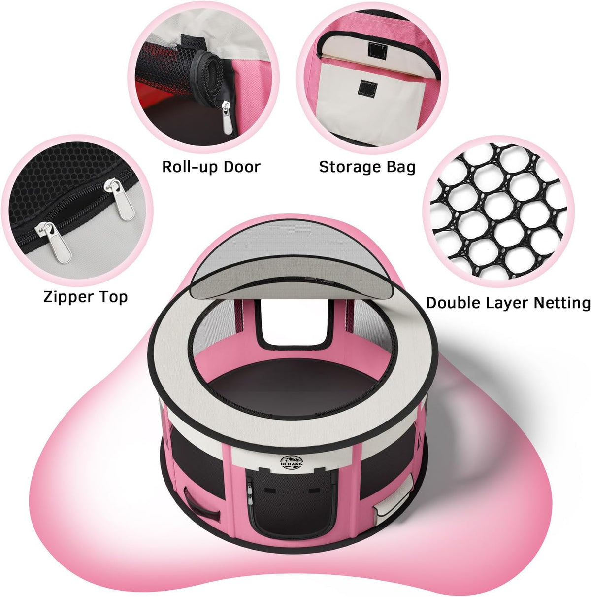 dog playpen for puppies and cats: foldable pet, side view