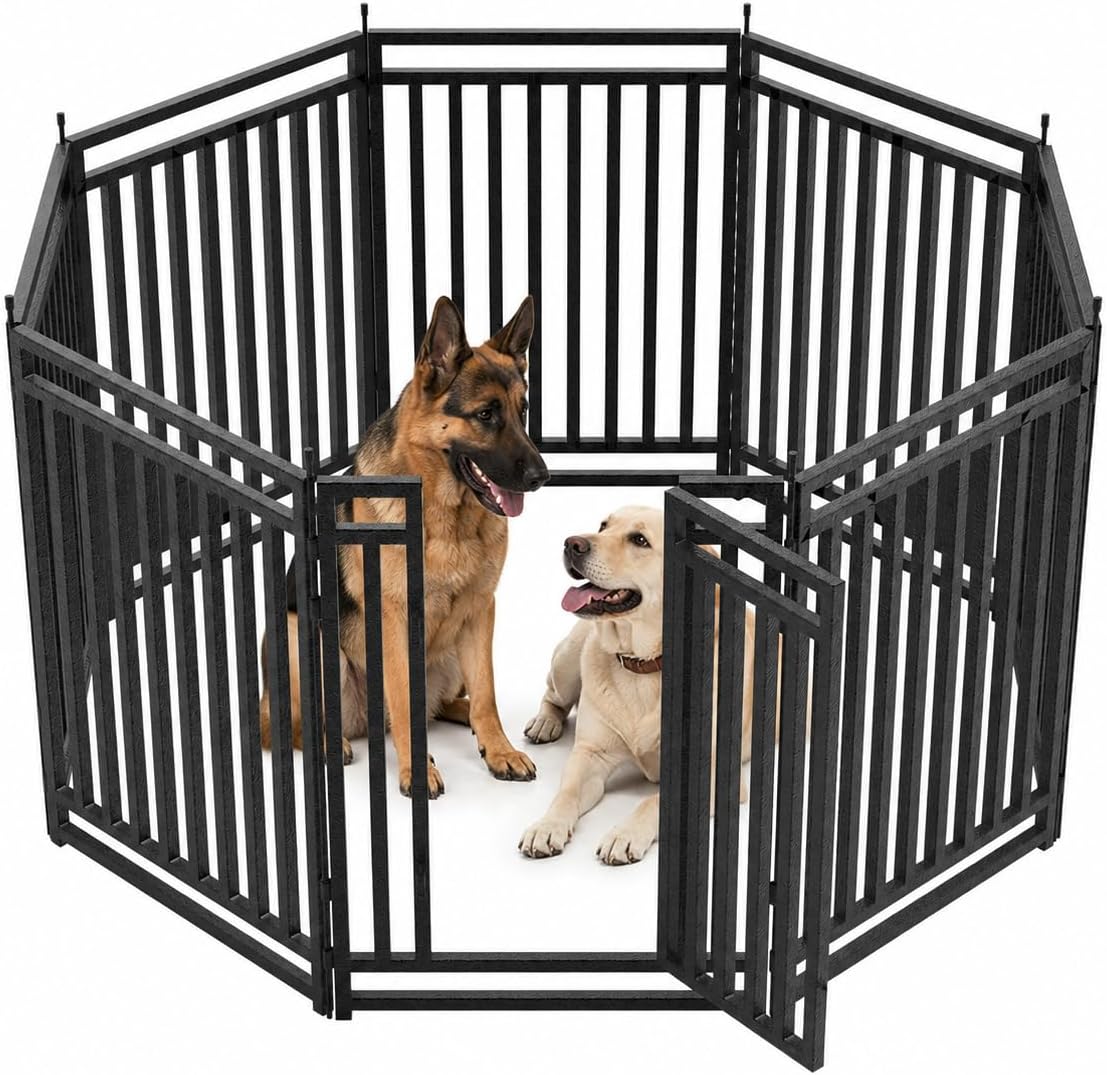 47" h 8-panel metal dog playpen for yard, main product view