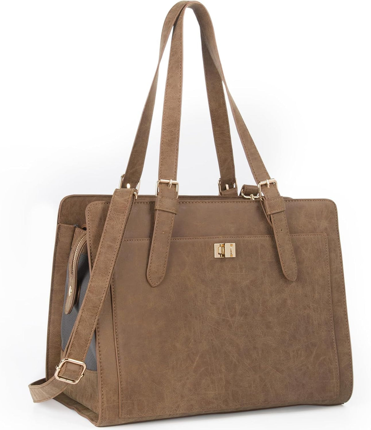 stylish pet carrier purse leather bag for small, main product view