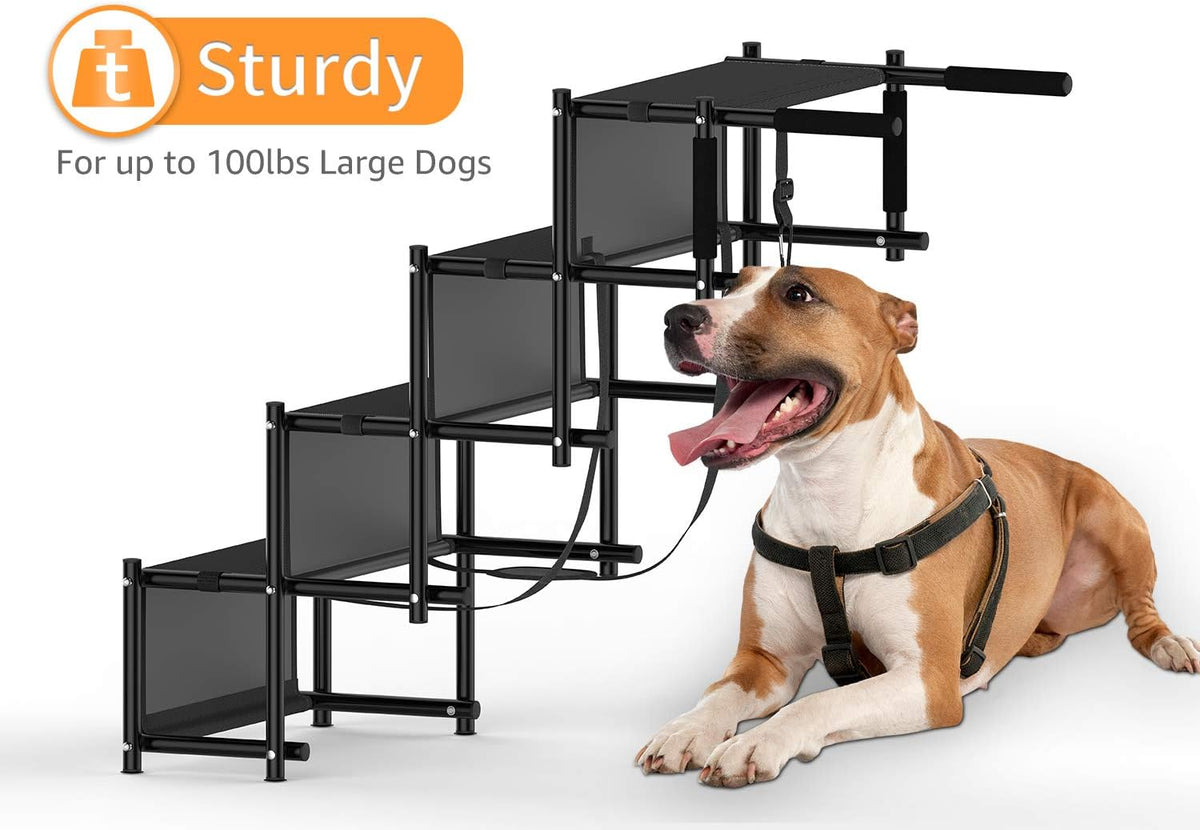 suki&sami metal frame folding dog ramp for car, side view