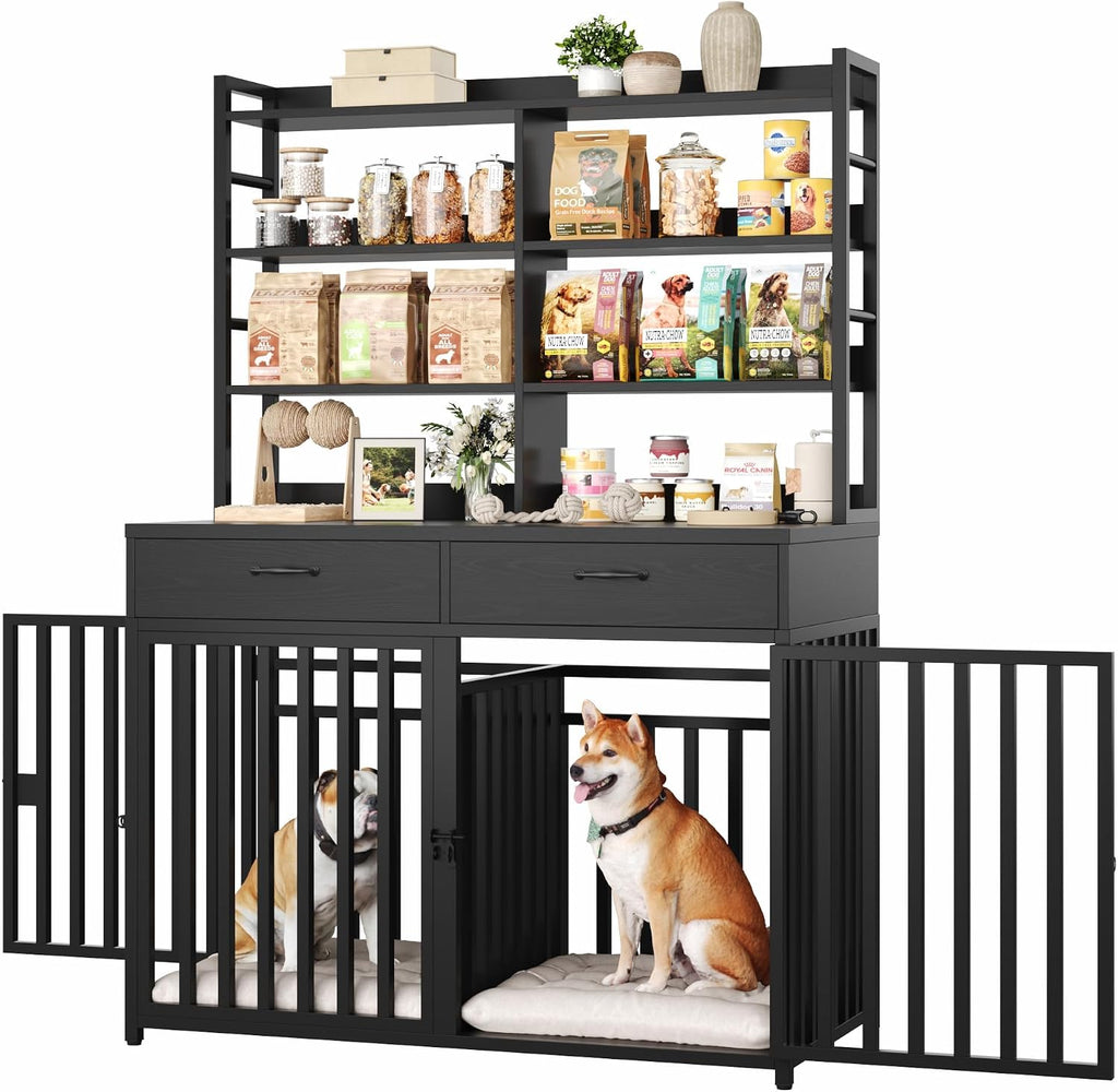 keyluv 71''h x 47.2''w large dog crate furniture on a desk or shelf