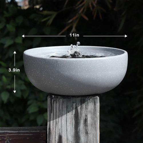 11.2" solar bird bath fountain for outdoors,bird bath shown in use