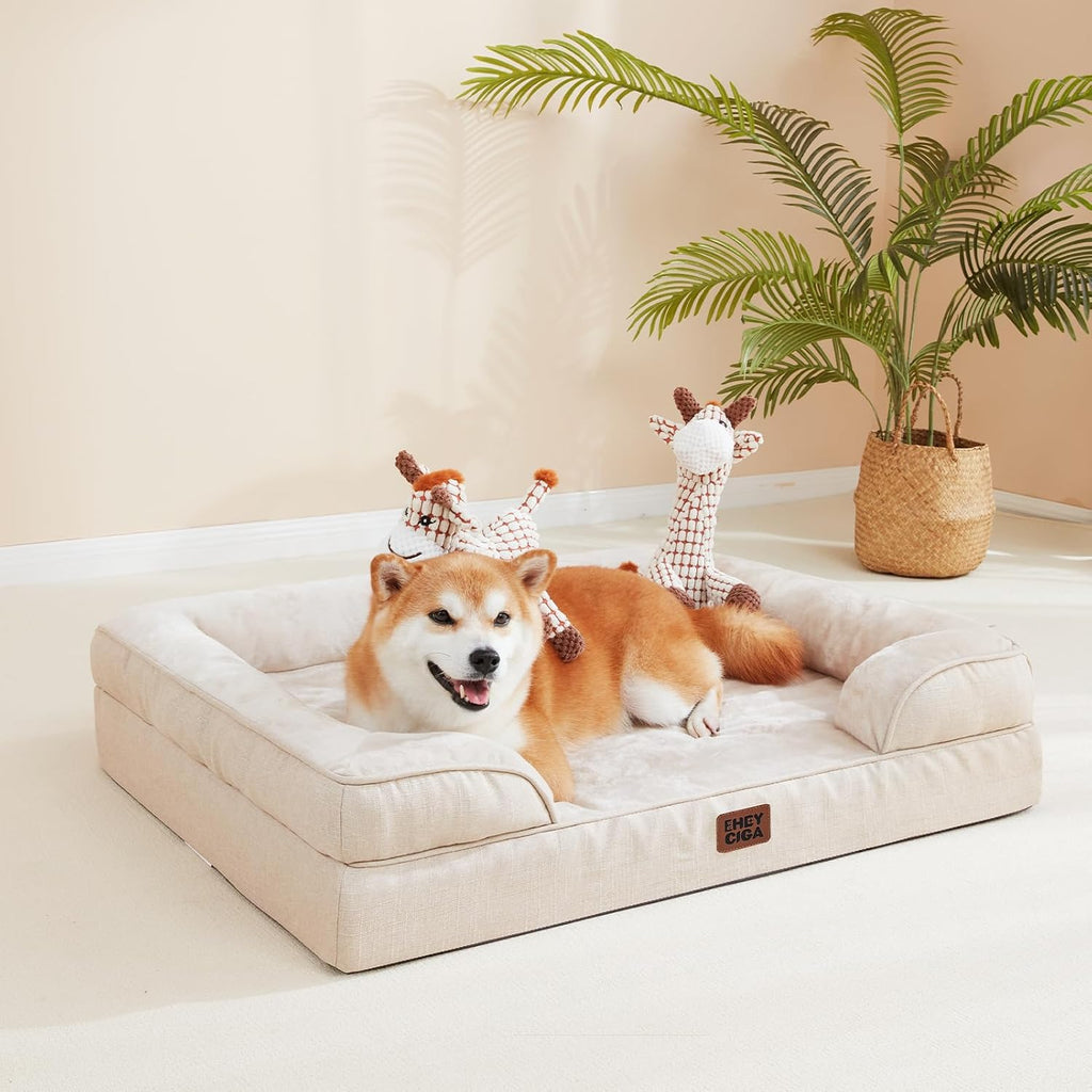 eheyciga orthopedic extra large dog bed, waterproof washable, front angle view