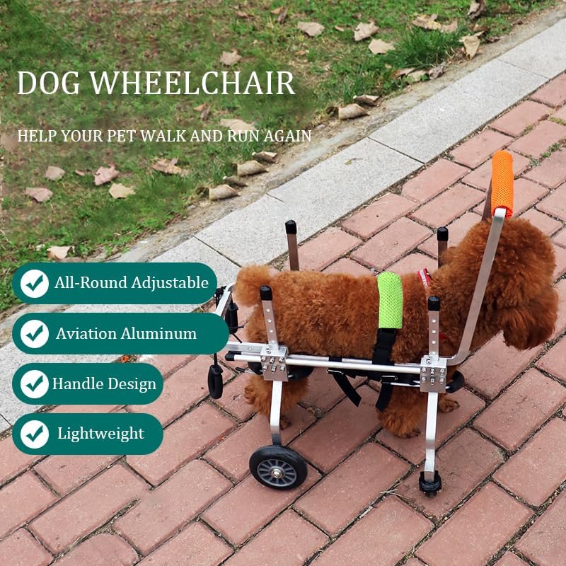 dog wheel chair, adjustable 4 wheel pet wheelchair shown in use