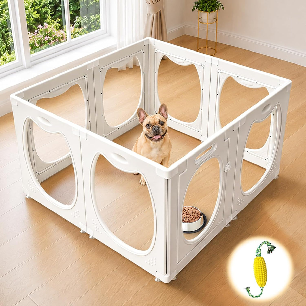 clear acrylic dog playpen indoor with toy &, main product view