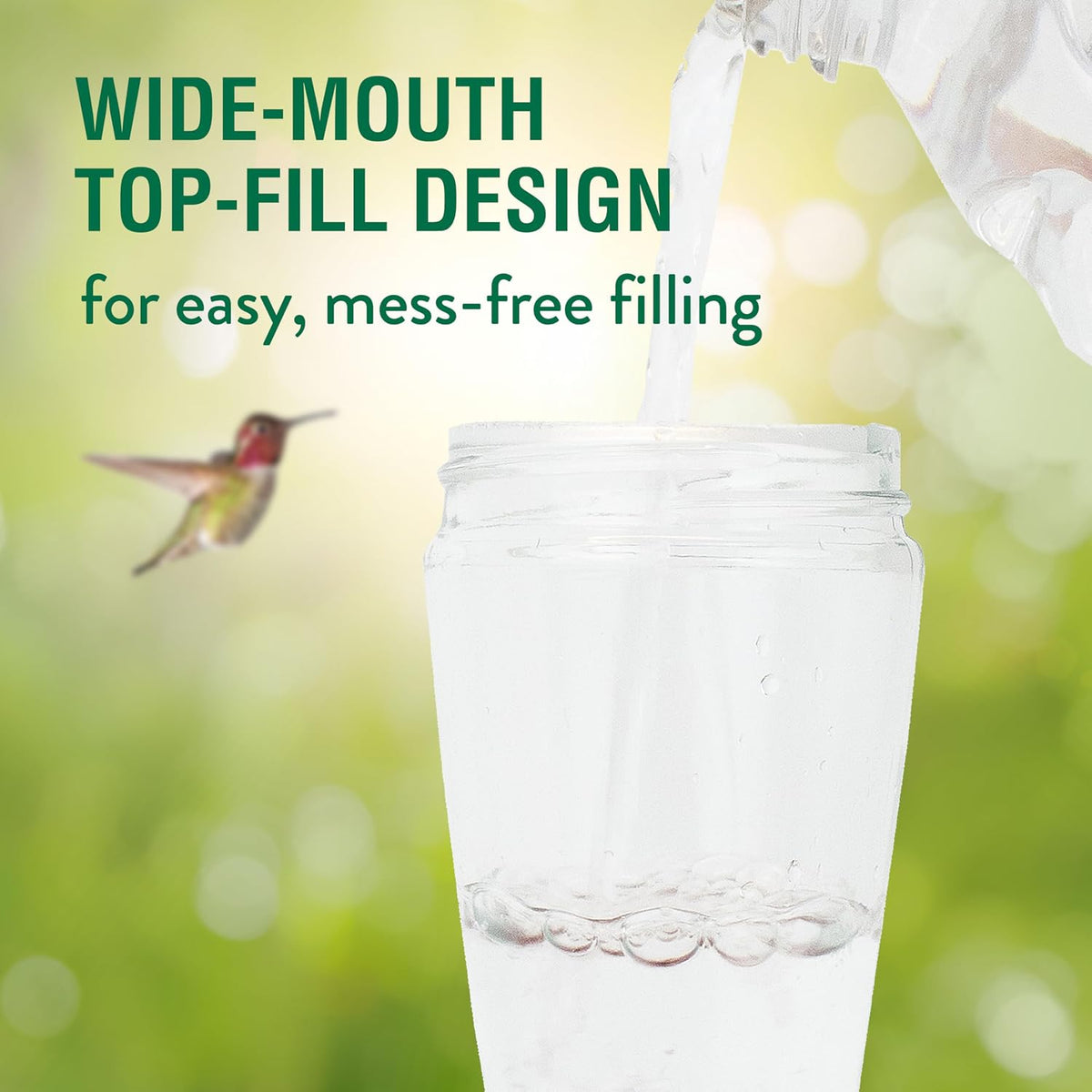 perky-pet 9201-6 top-fill pinch-waist glass hummingbird feeder –, close-up detail