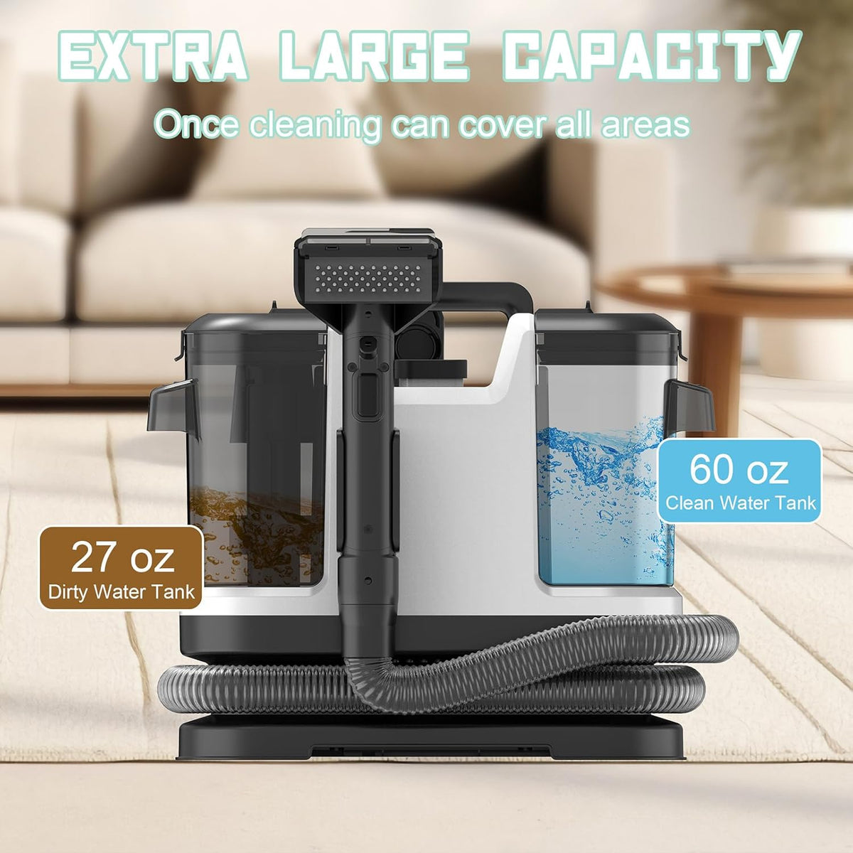 portable carpet & upholstery cleaner, deep cleaning for showing dimensions