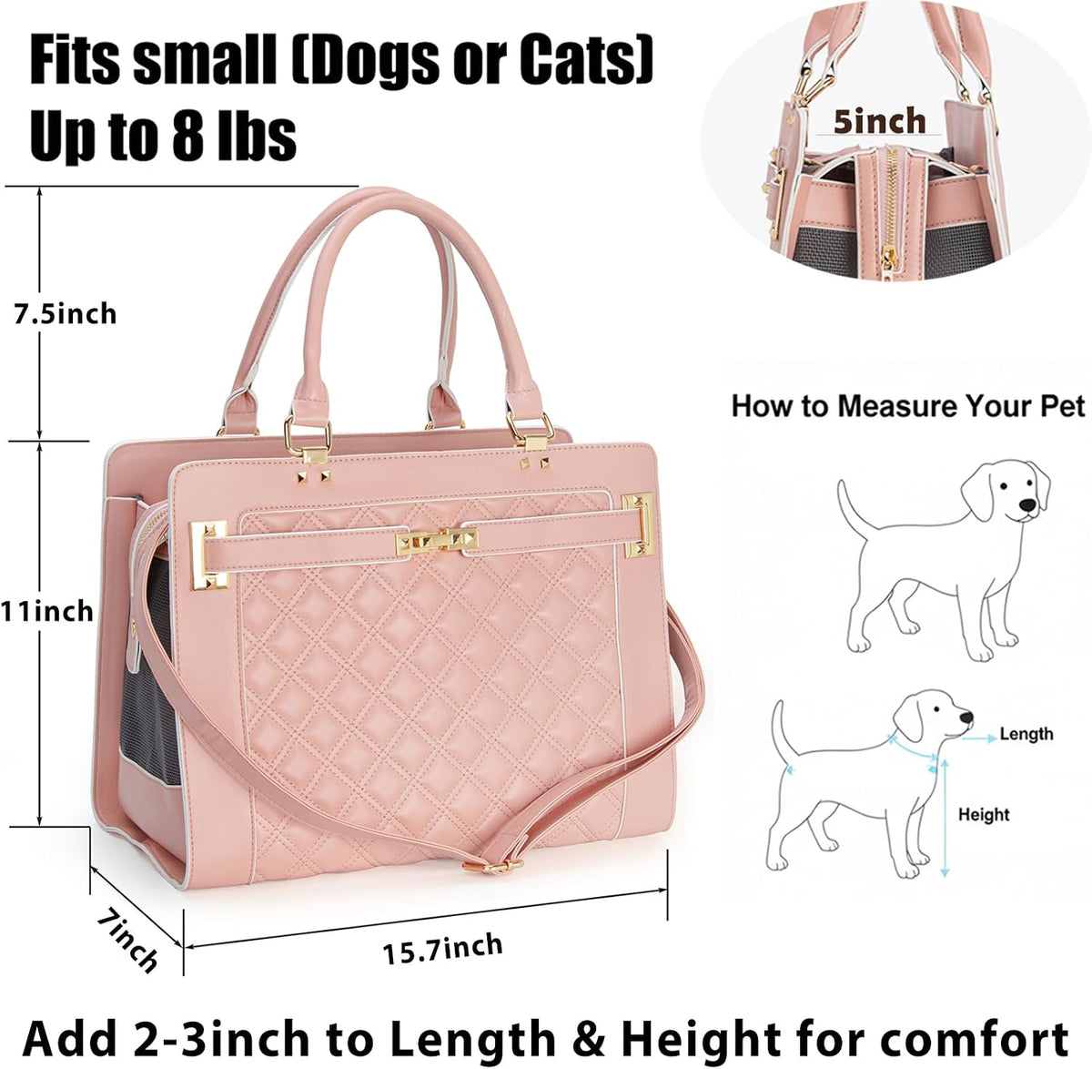 fashion pet carrier dog cat carrier purse soft-sided shown in use