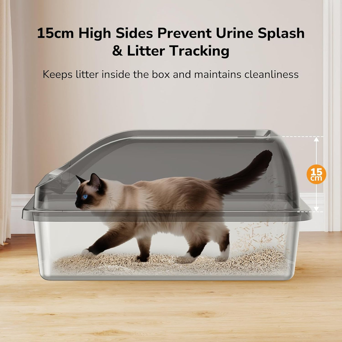 zivacate stainless steel cat litter tray (xl, 60×40cm shown in use