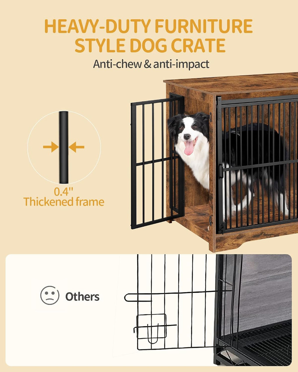 hzuaneri 44.1 in xl dog crate furniture indoor, package contents