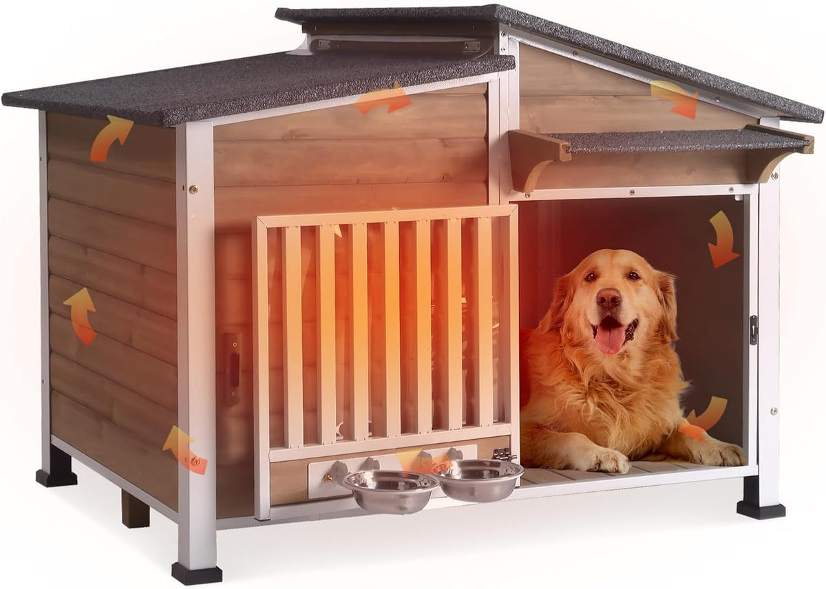 gutinneen large outdoor insulated dog house weatherproof dog, main product view