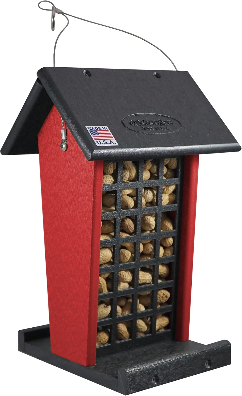 dutchcrafters plastic poly hanging whole peanut bird feeder, main product view