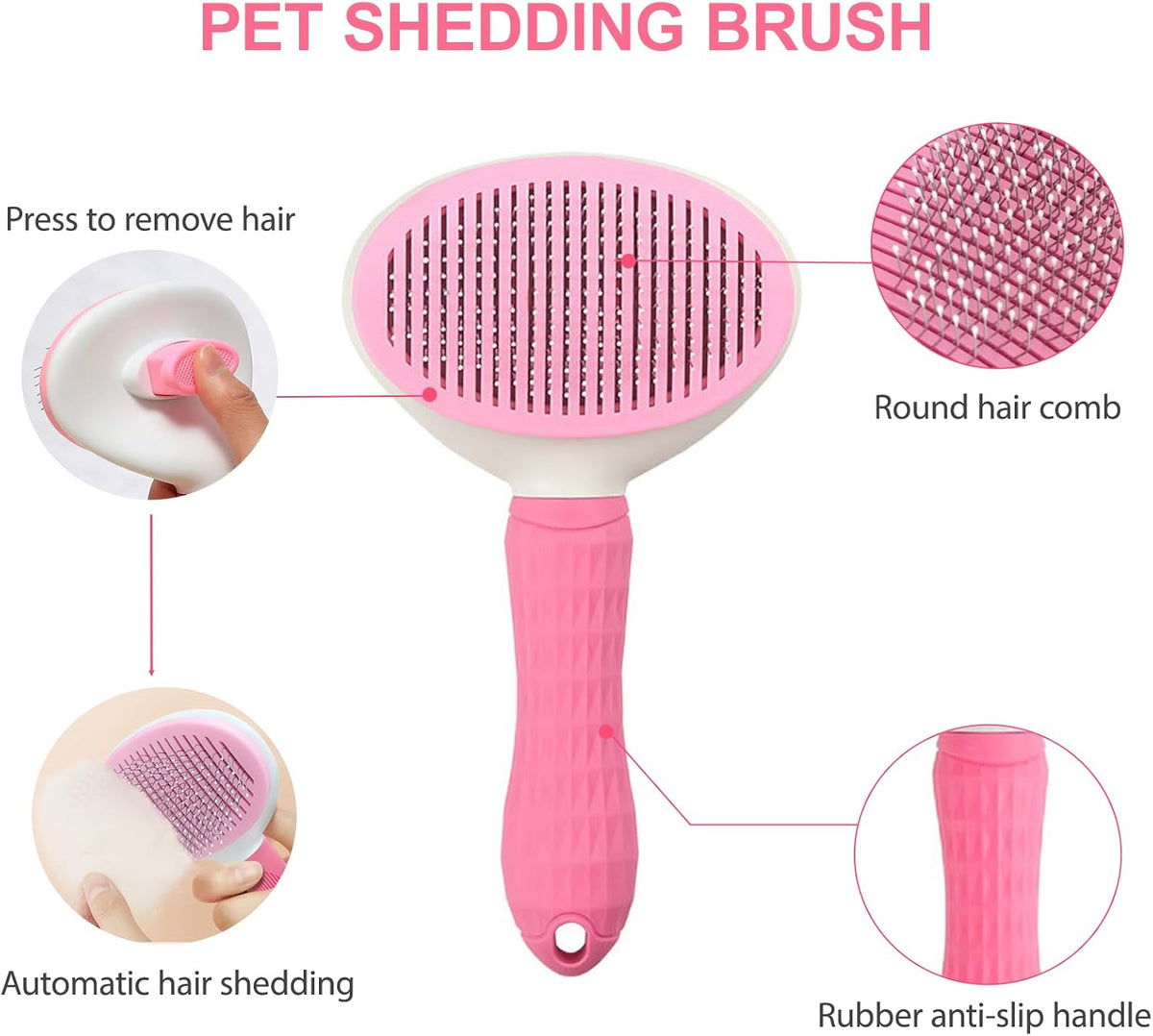 pink dog washing kit with brush, scrubber, gloves shown in use