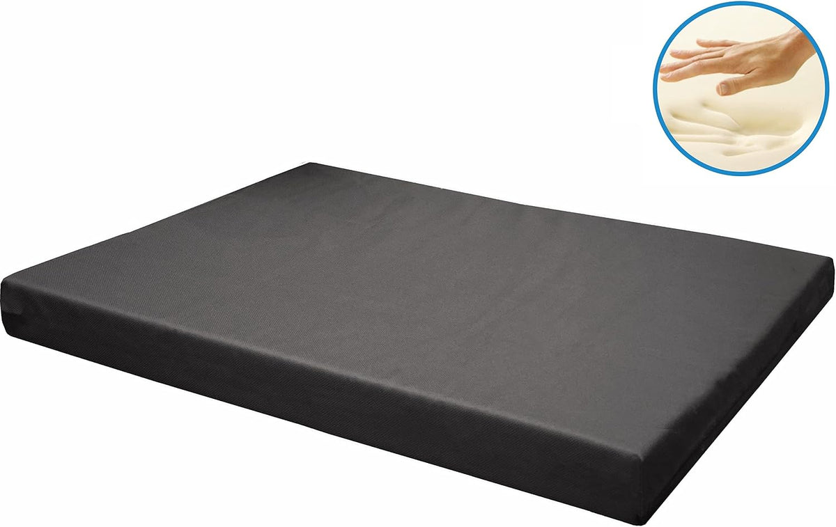 dogbed4less memory foam platform dog bed, crate mattress showing dimensions
