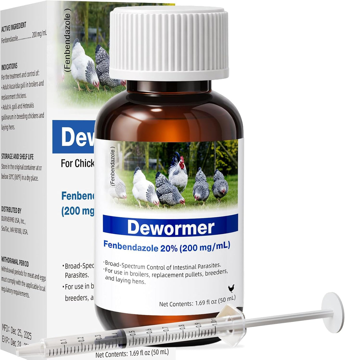 chicken dewormer – fenbendazole 20% (200 mg/ml) oral, main product view