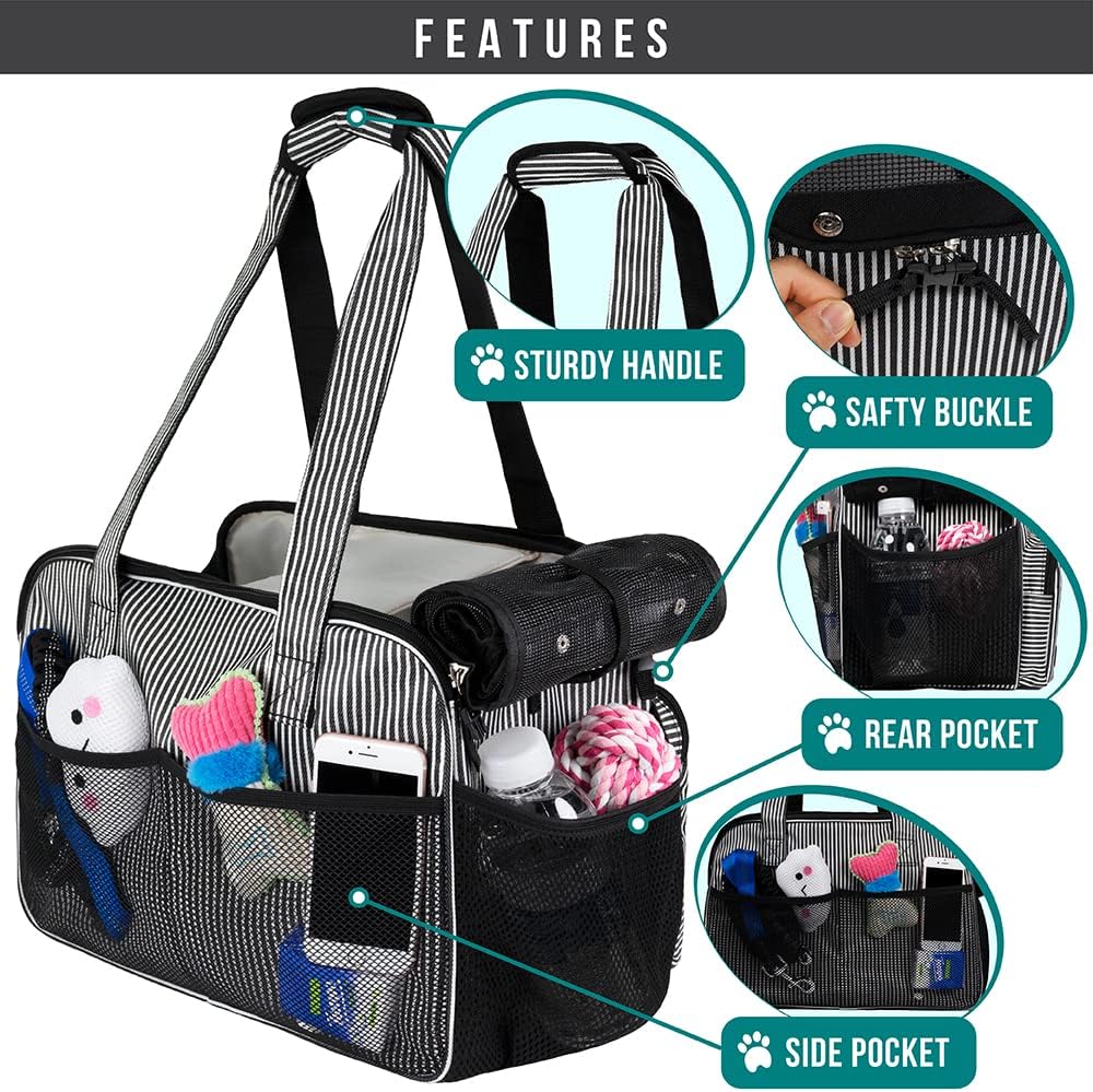 petami small dog purse carrier, airline approved soft, side view