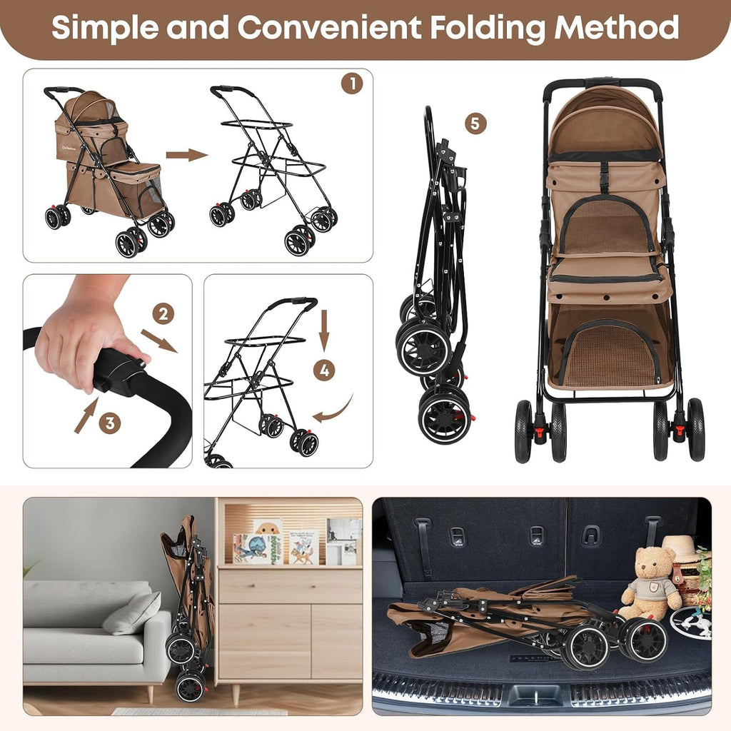 double pet stroller for dogs and cats,cat strollers, package contents
