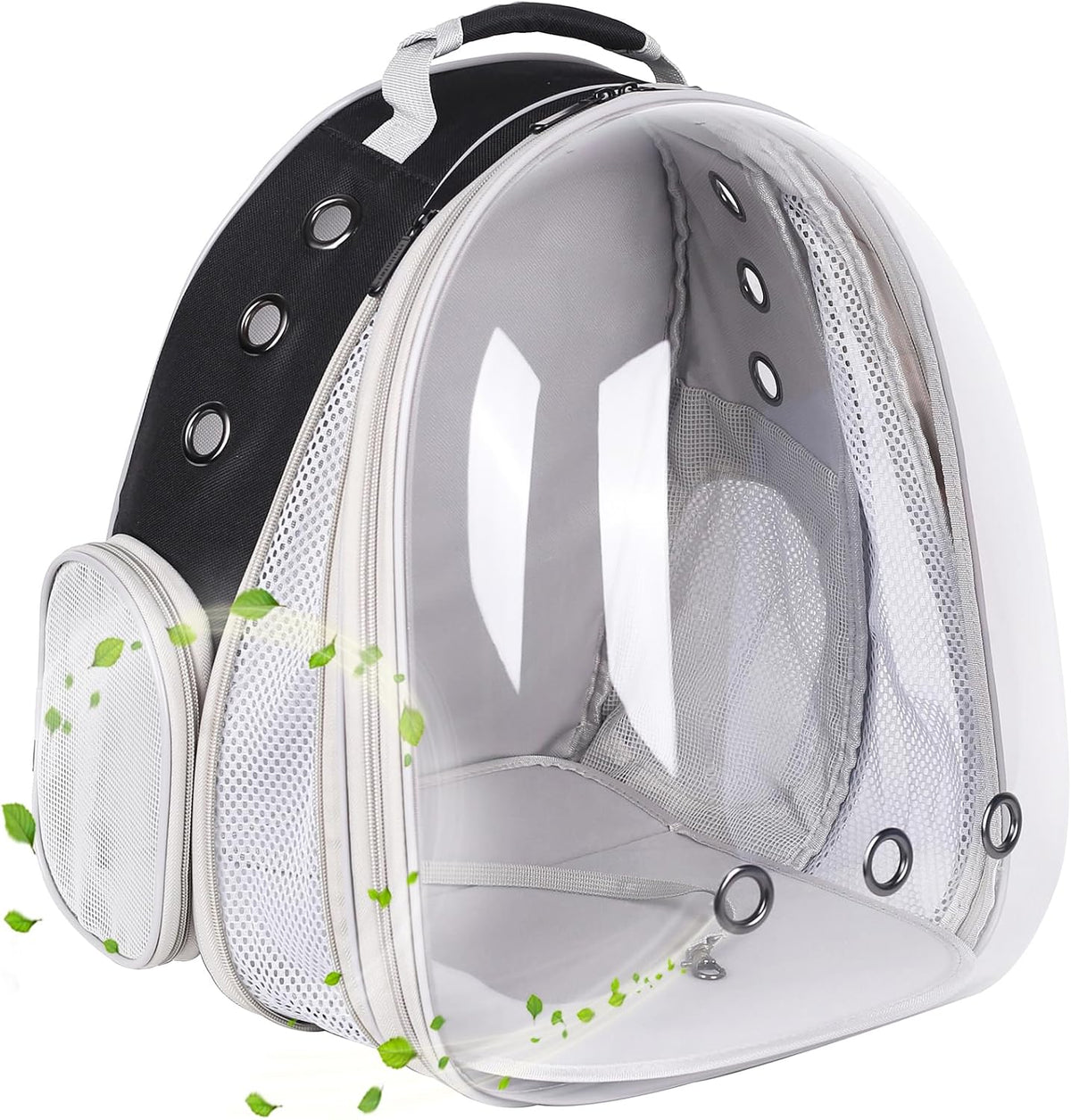 large cat backpack carrier, front extension with space, main product view
