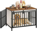 hoobro dog crate furniture with sliding barn door, main product view